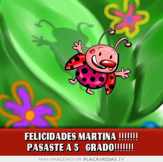 FELICIDADES MARTINA !!!!!!! PASASTE A 5º GRADO!!!!!!!