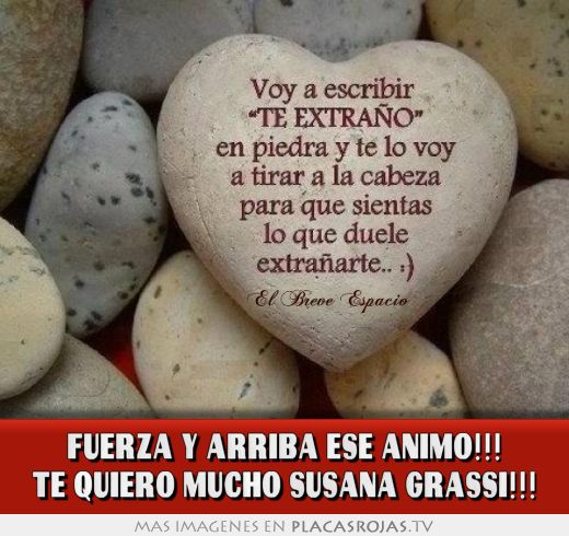 FUERZA Y ARRIBA ESE ANIMO!!! TE QUIERO MUCHO SUSANA GRASSI!!!
