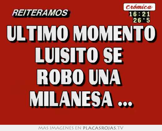 Ultimo momento luisito se  robo una  milanesa ...