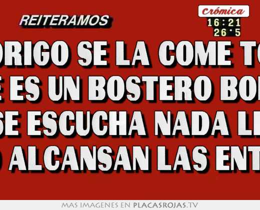 Rodrigo se la come toda por que es un bostero boliviano  y no dice nada no se escucha nada le serramos el culo a todas las hinchadas no alcansan las tribunas no alcansan las entradas le demostramos lo que es river en las malas