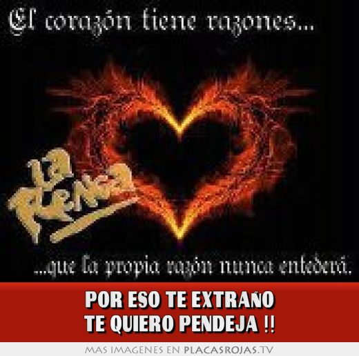 Por eso te extraño te quiero pendeja !!