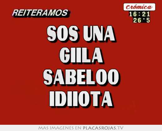 Sos una giila sabeloo idiiota