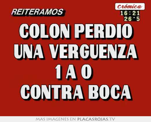 Colon perdio una verguenza 1 a 0  contra boca