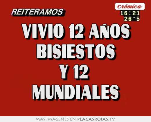 Vivio 12 años bisiestos y 12  mundiales
