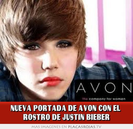 Nueva portada de avon con el  rostro de justin bieber