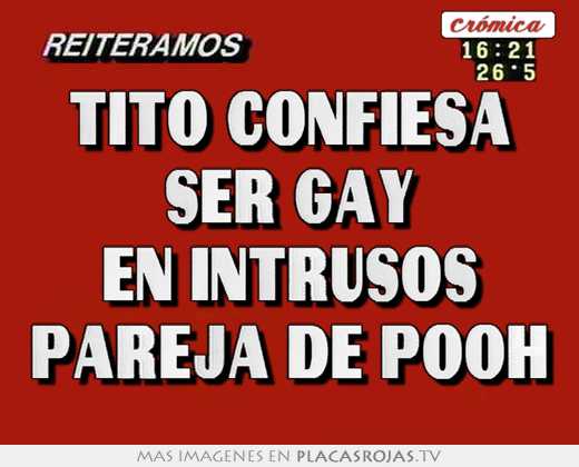 Tito confiesa ser gay en intrusos pareja de pooh