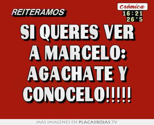 Si queres ver a marcelo: agachate y conocelo!!!!!