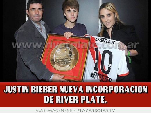 JUSTIN BIEBER NUEVA INCORPORACION DE RIVER PLATE.