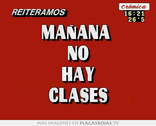Mañana  no hay clases