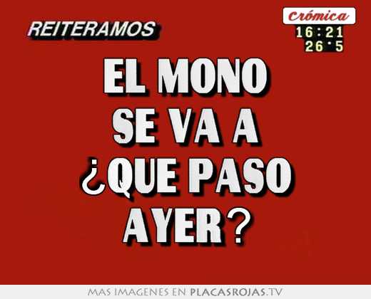 El mono se va a ¿que pasó ayer?