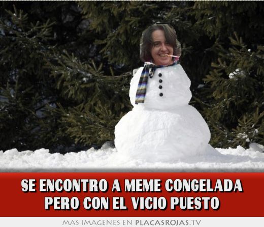 Se encontró a meme congelada pero con el vicio puesto