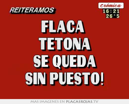 Flaca  tetona se queda sin puesto!