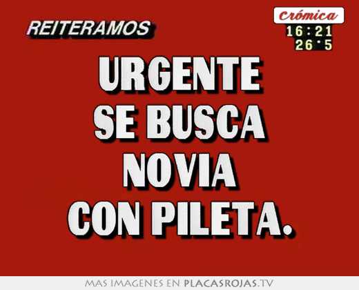 Urgente se busca novia con pileta.
