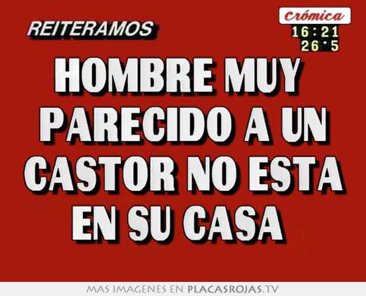 Hombre muy  parecido a un castor no esta en su casa 