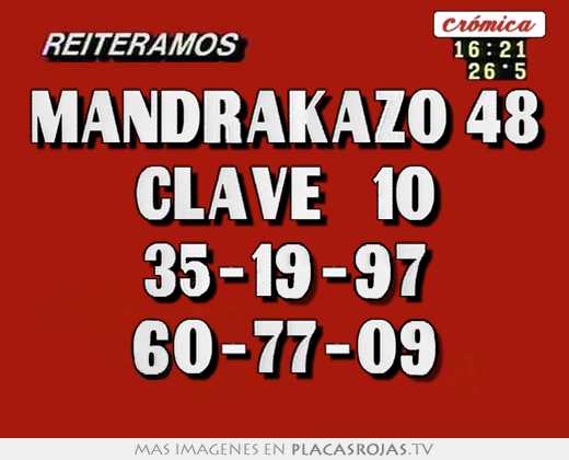 Mandrakazo 48 clave   10 35-19-97 60-77-09