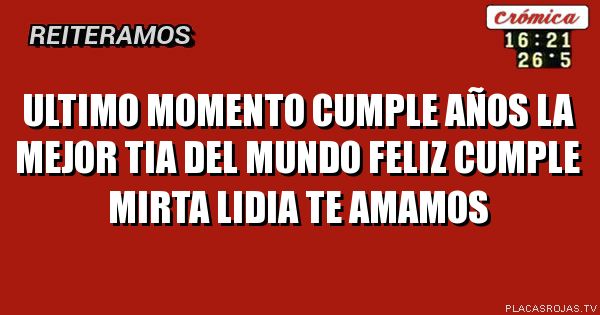 Ultimo momento

Cumple años la mejor tia del mundo
Feliz cumple mirta lidia
Te amamos