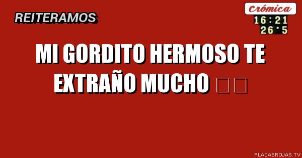 Mi GORDITO hermoso te 
   extraño mucho ❤️