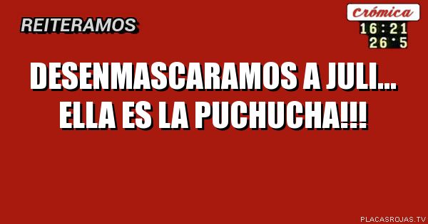 Desenmascaramos a Juli...
Ella es la Puchucha!!!