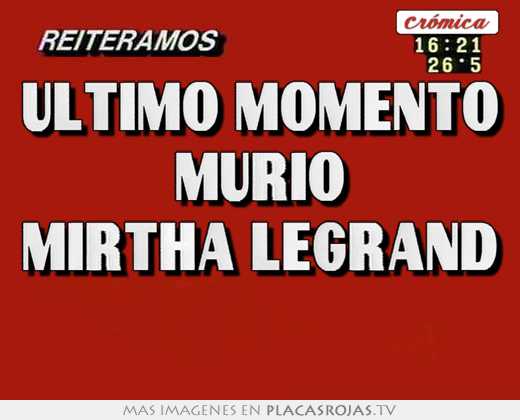 Último momento murió mirtha legrand 