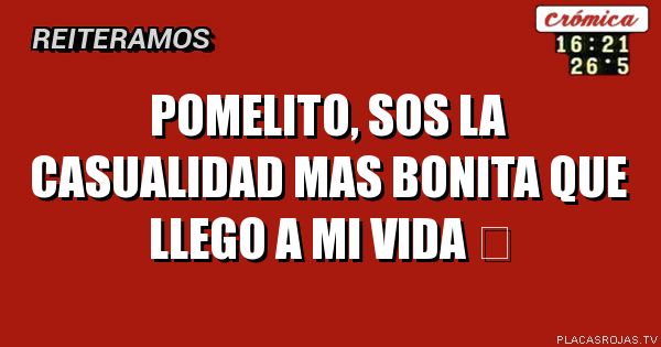 Pomelito, sos la casualidad mas bonita que llego a mi vida ❤