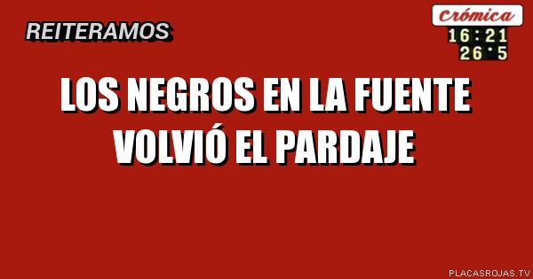 LOS NEGROS EN LA FUENTE
VOLVIÓ EL PARDAJE