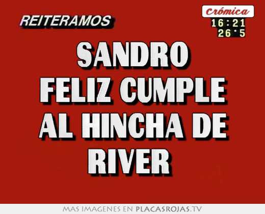 Sandro feliz cumple al hincha de river 