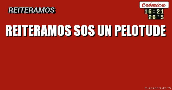 REITERAMOS
SOS UN PELOTUDE