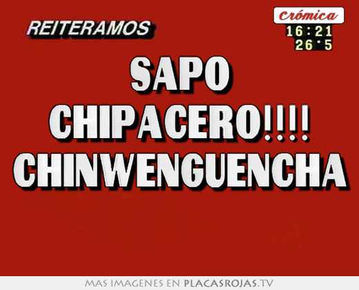 Sapo chipacero!!!! chinwenguencha 