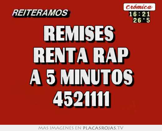 Remises  renta rap a 5 minutos 4521111
