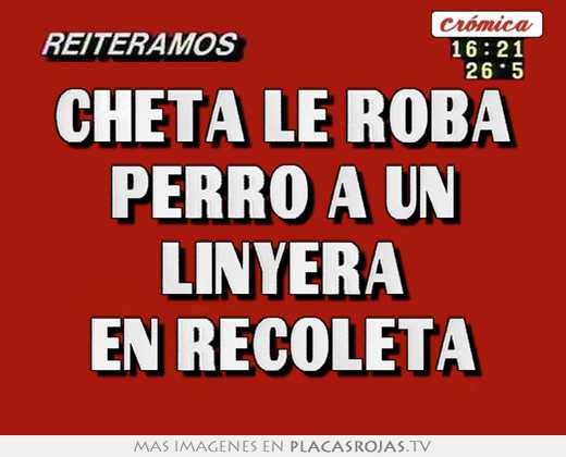 Cheta le roba perro a un linyera en recoleta