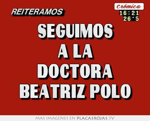 Seguimos a la doctora beatriz polo