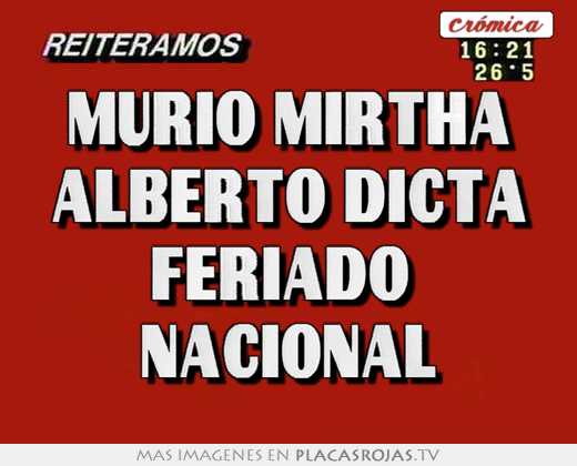Murió mirtha alberto dicta feriado  nacional