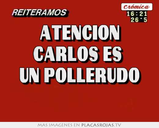 Atención carlos es  un pollerudo 