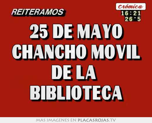 25 de mayo chancho movil de la  biblioteca