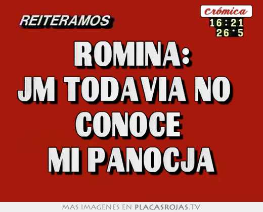 Romina: “jm todavía no conoce  mi panocja