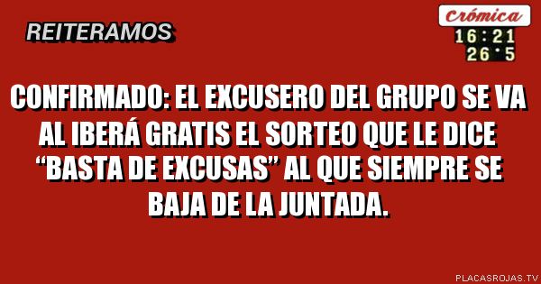 CONFIRMADO: El excusero del grupo se va al Iberá GRATIS

El sorteo que le dice “basta de excusas” al que siempre se baja de la juntada.