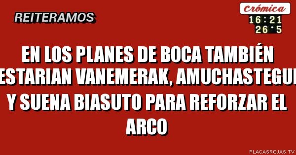 En los planes de boca también estarian vanemerak, amuchastegui y suena biasuto para reforzar el arco