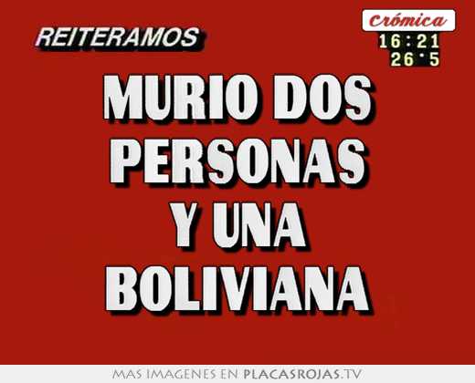 murió dos personas y una boliviana