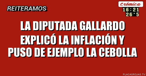 La diputada gallardo explicó la inflación y puso de ejemplo la cebolla