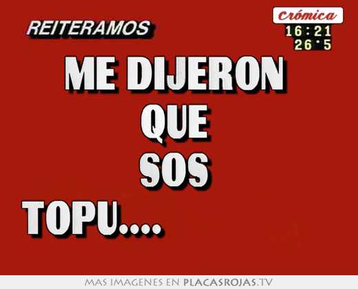 me dijeron  que  sos  topu....