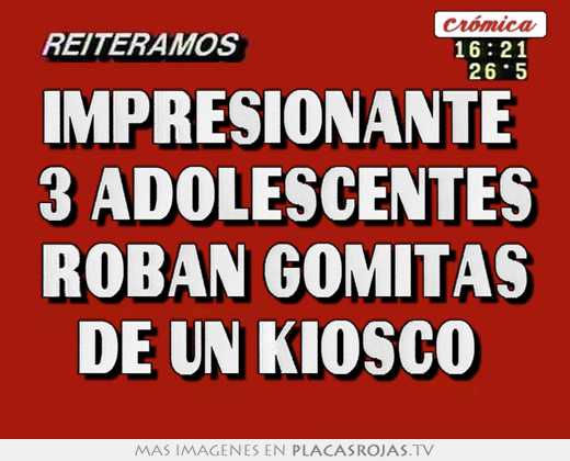 impresionante 3 adolescentes roban gomitas de un kiosco