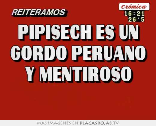 pipisech es un gordo peruano y mentiroso