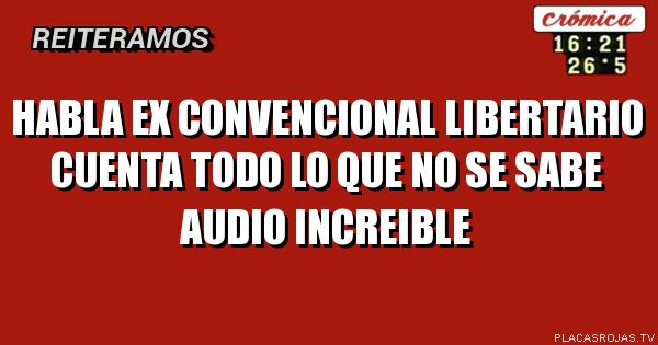 habla ex convencional libertario
cuenta todo lo que no se sabe
audio increible