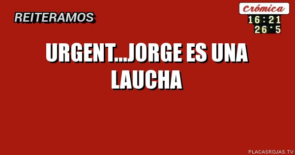 Urgent...jorge es una 
Laucha