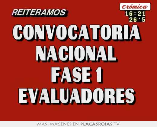 convocatoria  nacional  fase 1  evaluadores