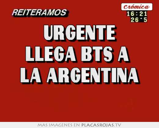 urgente llega bts a  la argentina