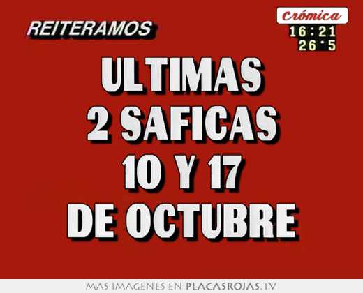 últimas 2 sáficas 10 y 17 de octubre