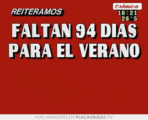 faltan 94 dias para el verano