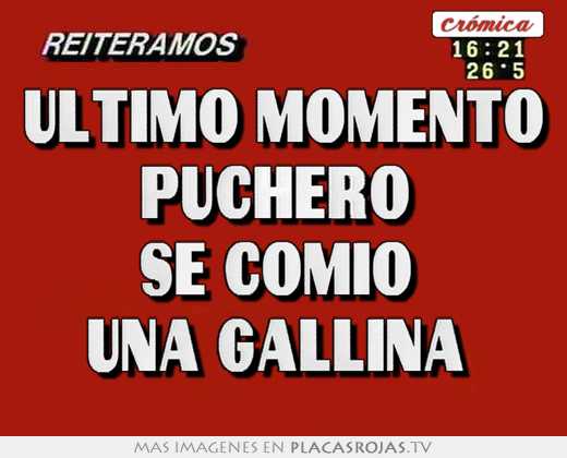 Último momento puchero se comió una gallina