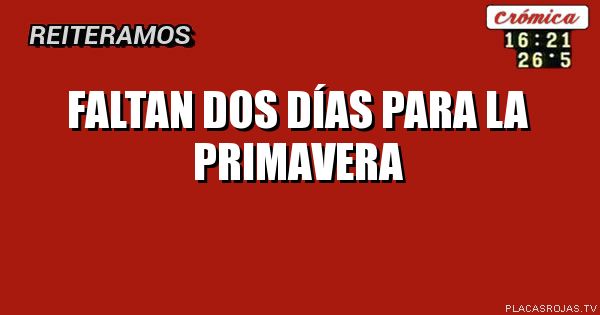 Faltan dos días para la primavera